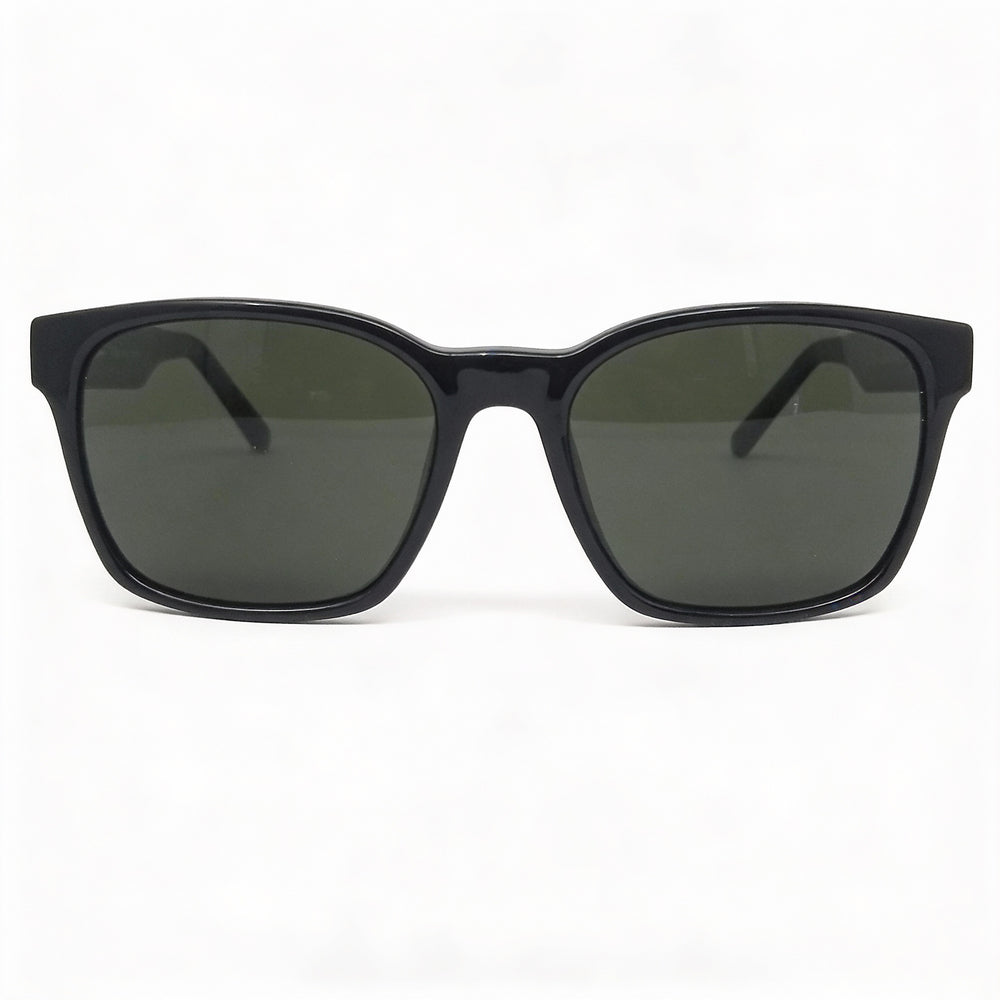 Gafas de sol unisex Salvatore Ferragamo SF959S cuadradas de plástico, color negro y plateado, lentes verdes no polarizadas con protección UV 100%, 55 mm