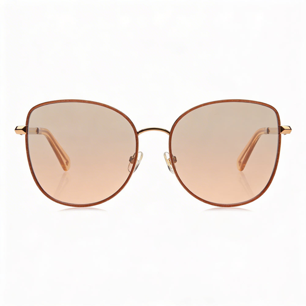 Gafas de sol Kate Spade New York Maryam/G/S de acero inoxidable dorado y rojo para mujer con lentes de espejo plateado degradado marrón, protección UV y no polarizadas de 56 mm