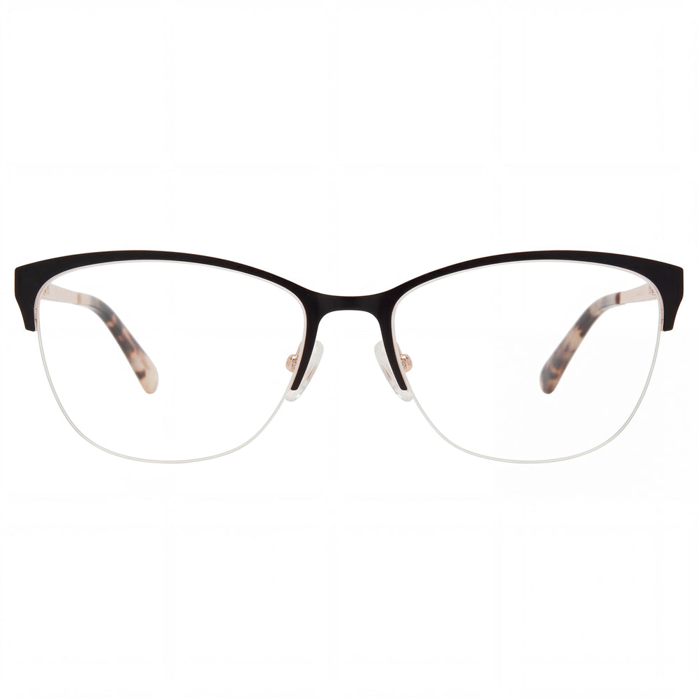GANT Ga4116 Women's Metal Eyeglasses, Black Shiny Rose Gold, Clear Lenses, 53mm