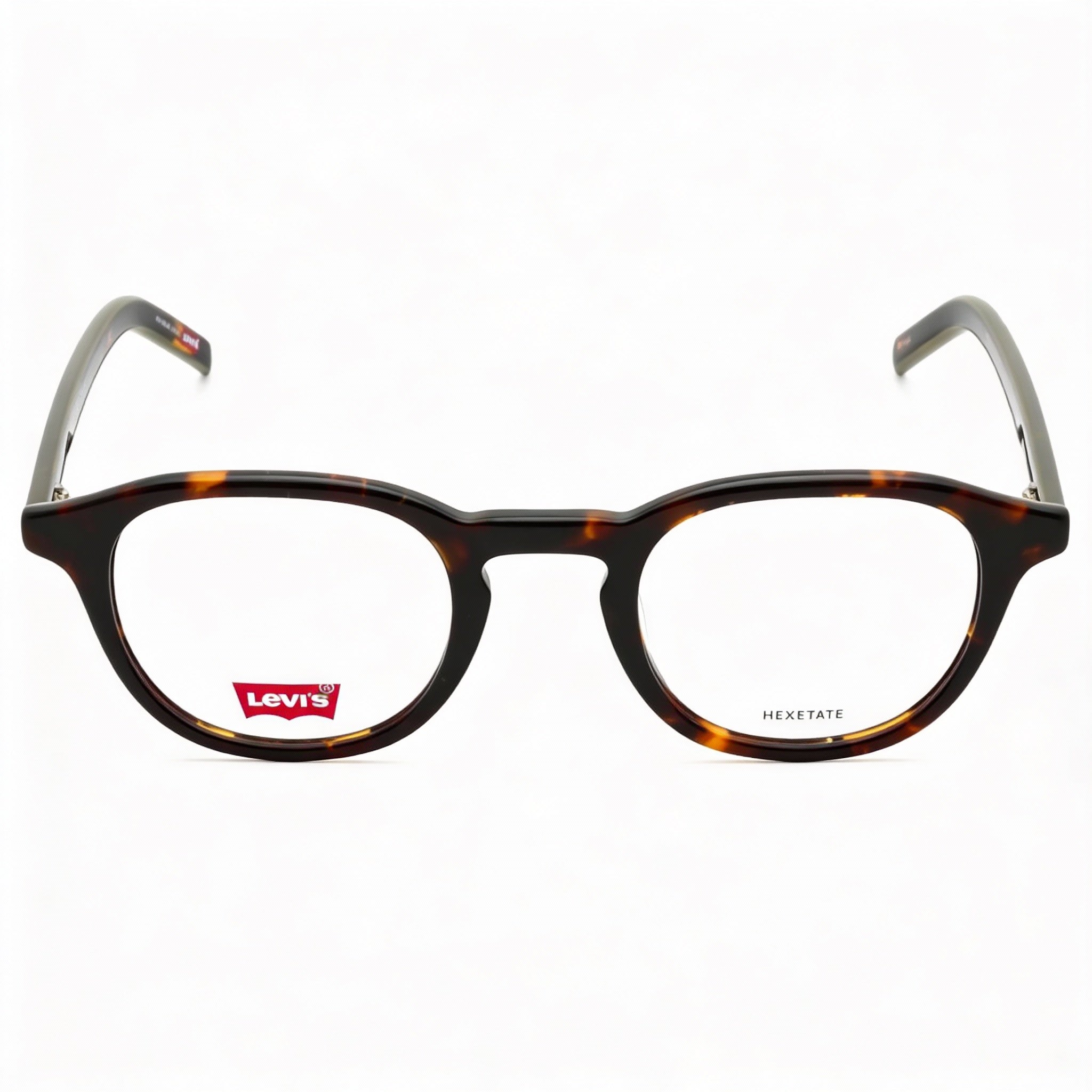 Levi's Modern Lv 1029 Men's Havana Acetate Eyeglasses with Clear Demo Lenses, Prescription Ready, 48mm, Photo 2