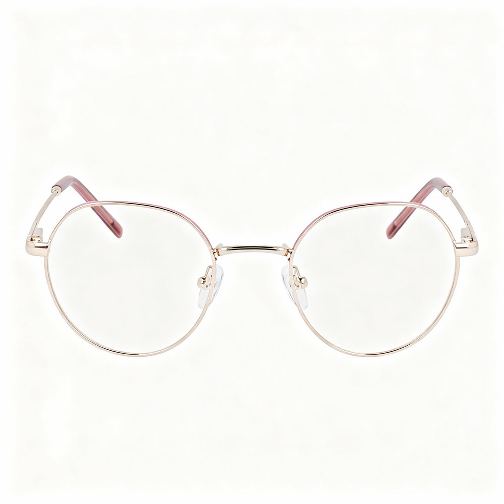 DKNY Dk1032 Women's Gold Metal Oval Frame Polycarbonate Non-Polarized Eyeglasses 48mm Lens Width