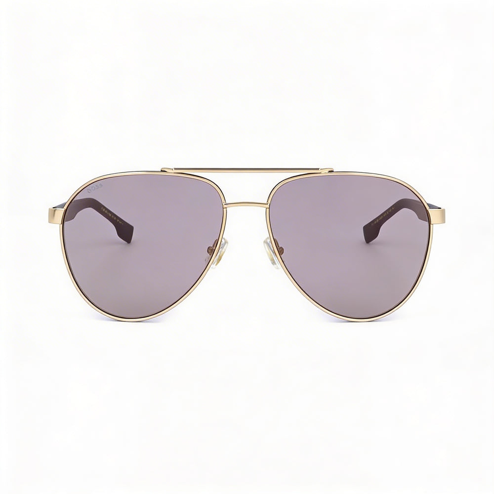 Hugo Boss Modern Unisex Gold Black Yellow Blue Shaded Alloy Steel Frame Polycarbonate Lens 60mm UV Protection