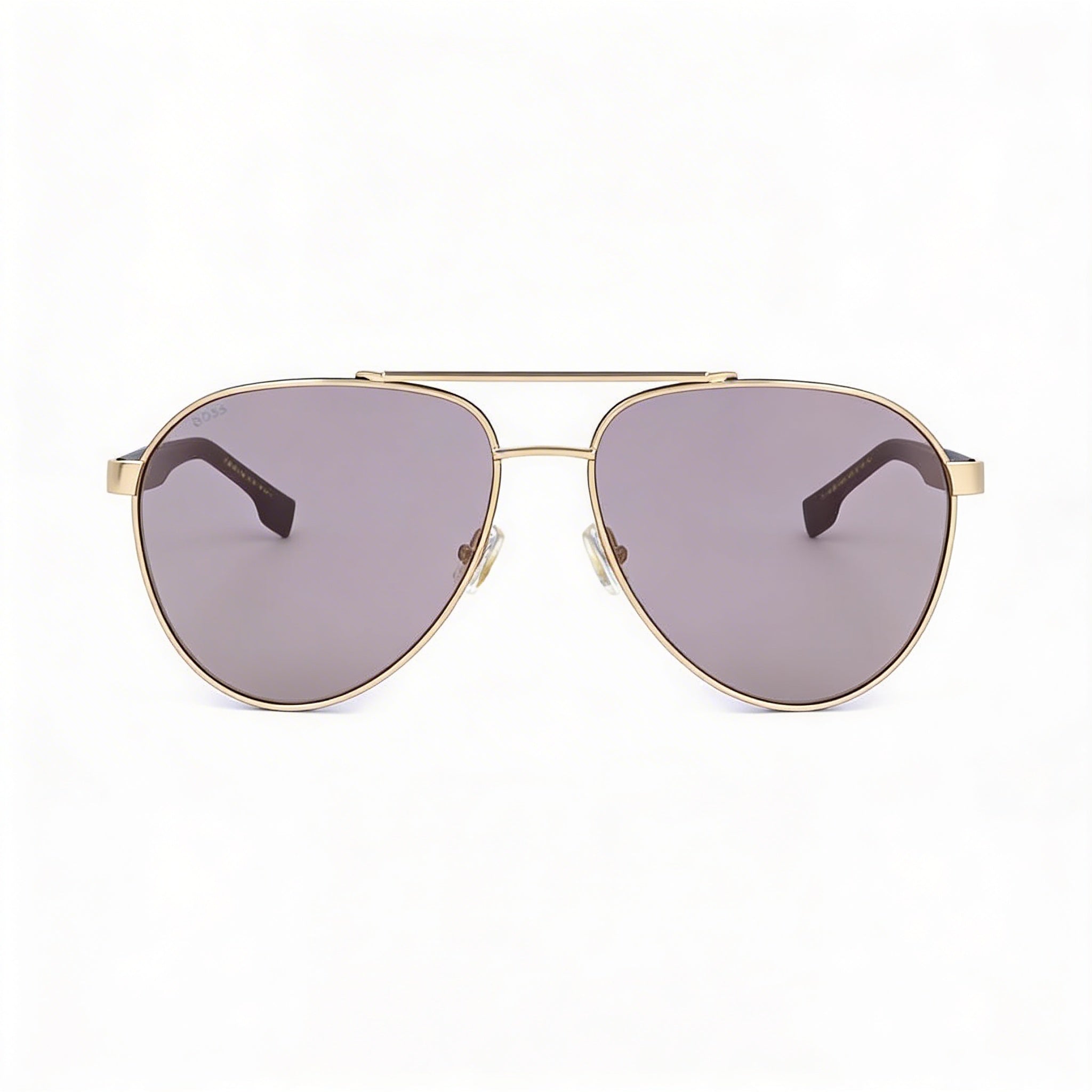 Hugo Boss Modern Unisex Gold Black Yellow Blue Shaded Alloy Steel Frame Polycarbonate Lens 60mm UV Protection, Photo 1
