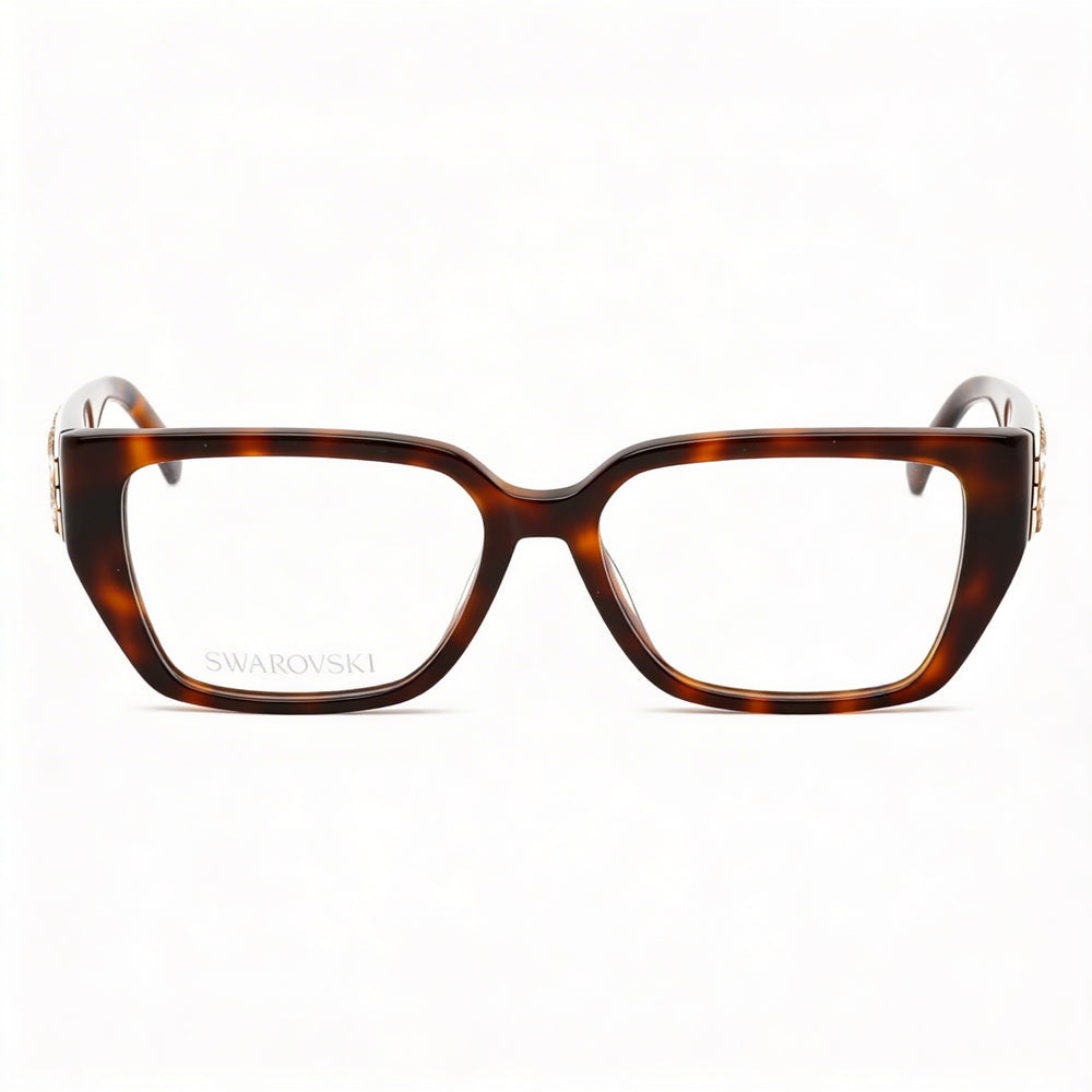 Swarovski Sk5446 Women's Blonde Havana Plastic Frame with Polycarbonate Clear Lenses 54-16-140mm