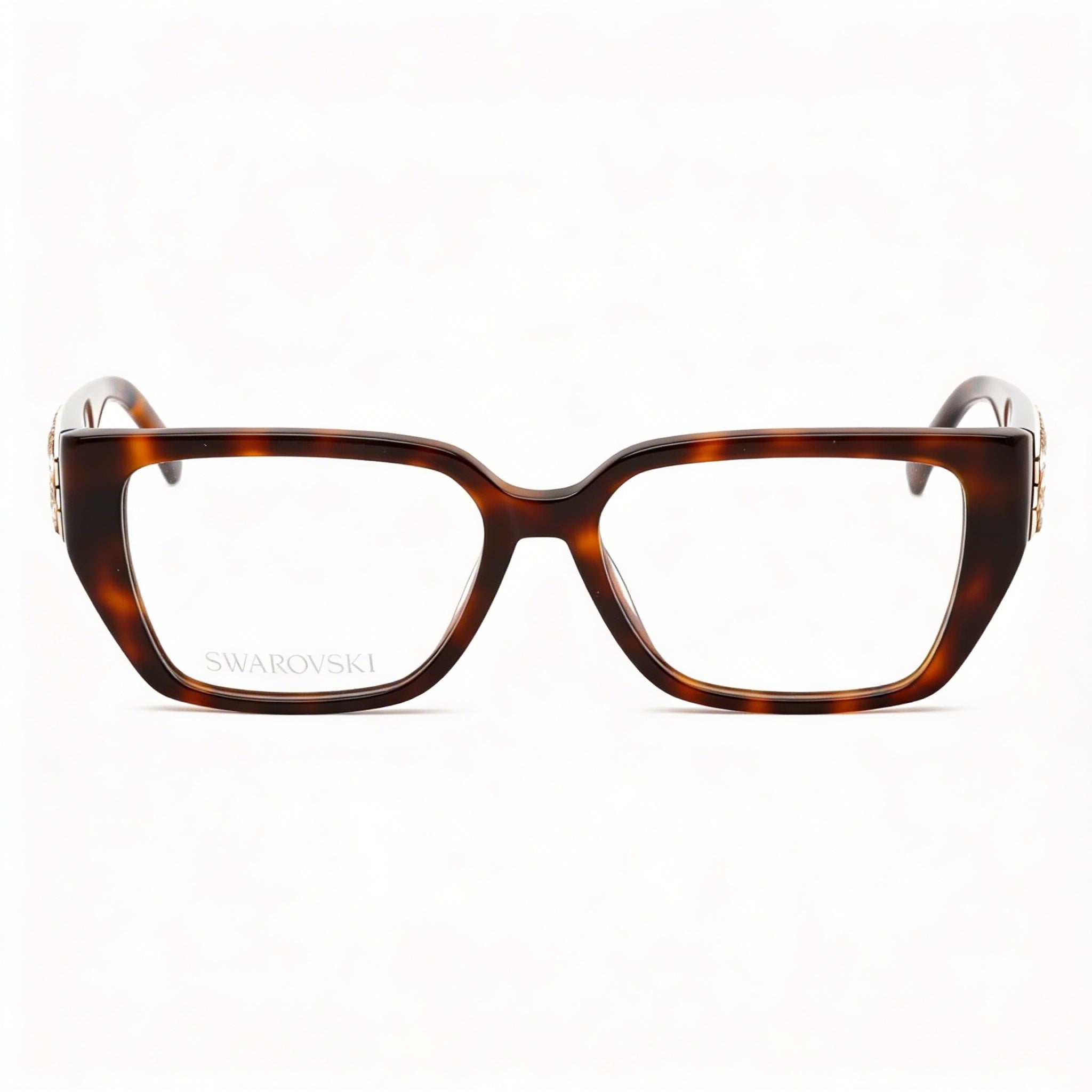 Swarovski Sk5446 Women's Blonde Havana Plastic Frame with Polycarbonate Clear Lenses 54-16-140mm, Photo 2