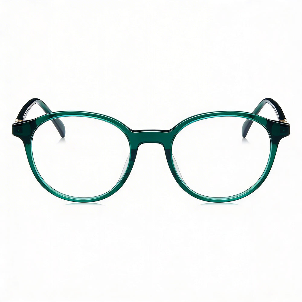TOUS Casual Women's Acetate Eyeglass Frame Green Top, White, Green, Shiny Transparent Green 50-19-140