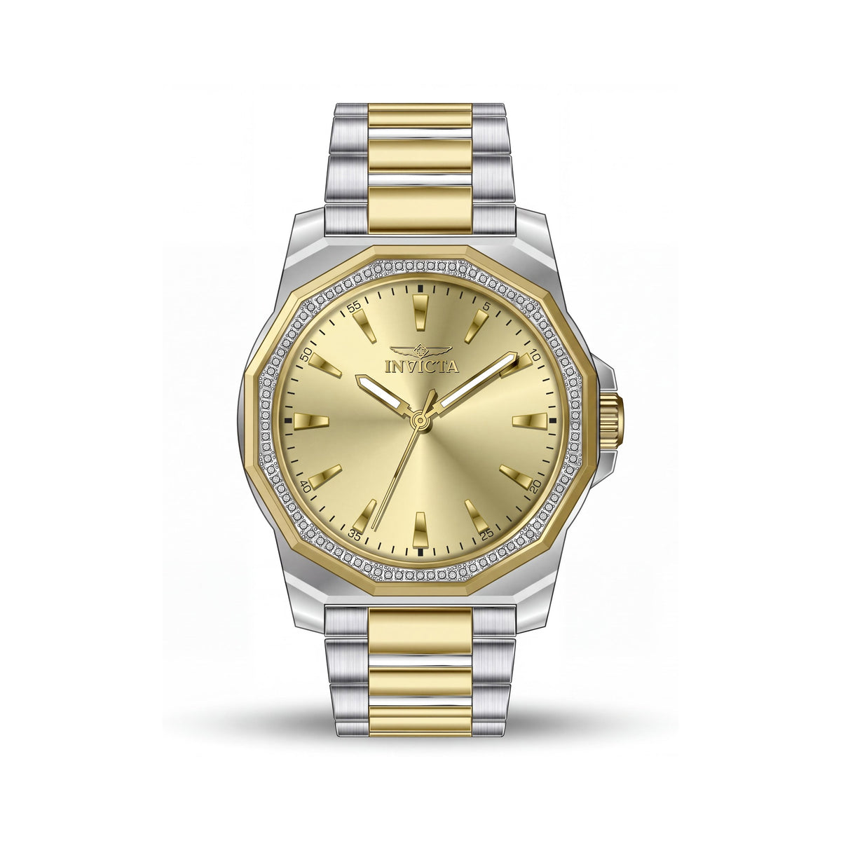 Invicta Speedway 49106 Unisex Acero Inoxidable Plateado Esfera Dorada Pulsera de Cuarzo Reloj de Pulsera 42mm, Photo 1