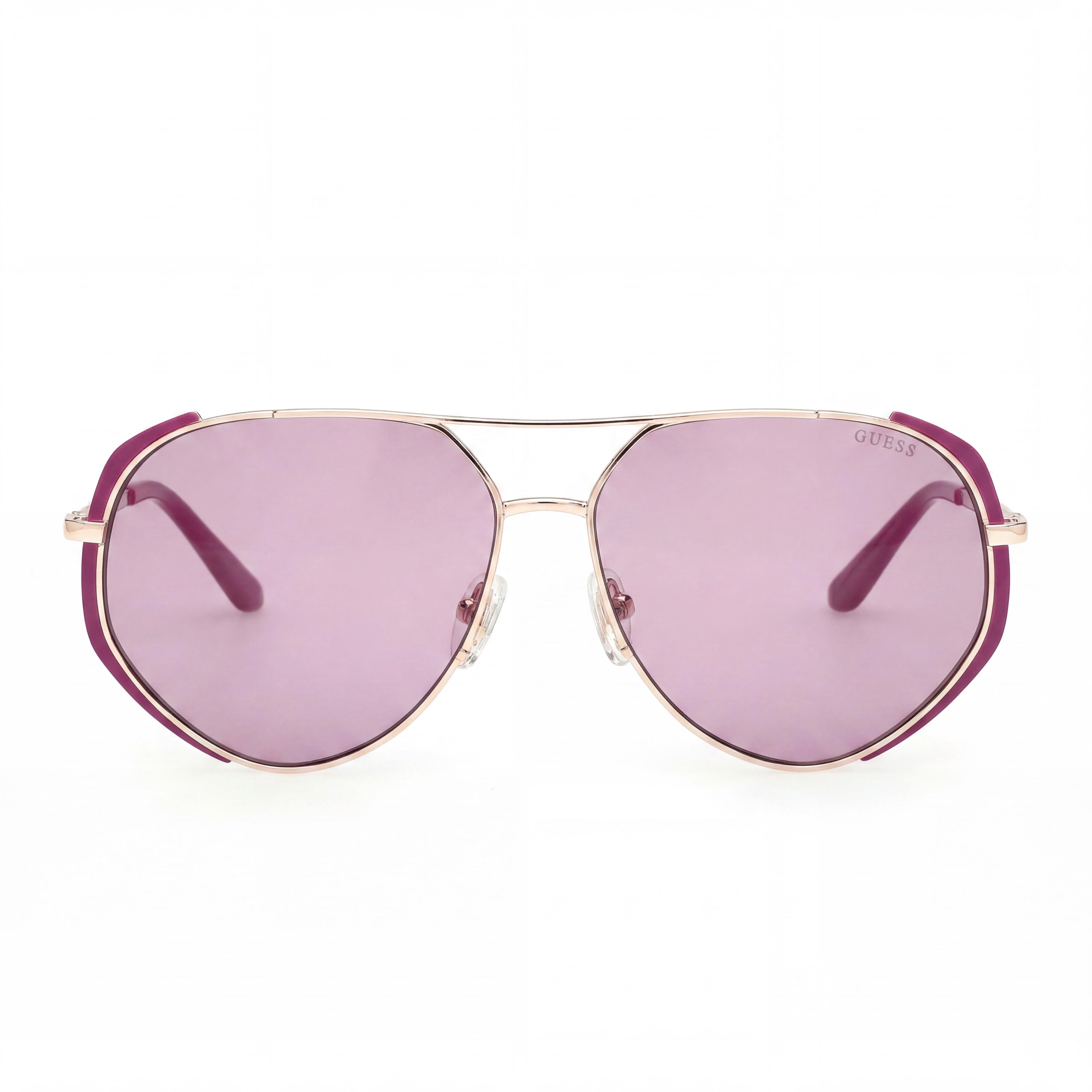 Gafas de sol GUESS unisex de aviador de metal con montura de acetato violeta mate y lentes violetas de 59 mm, Photo 2