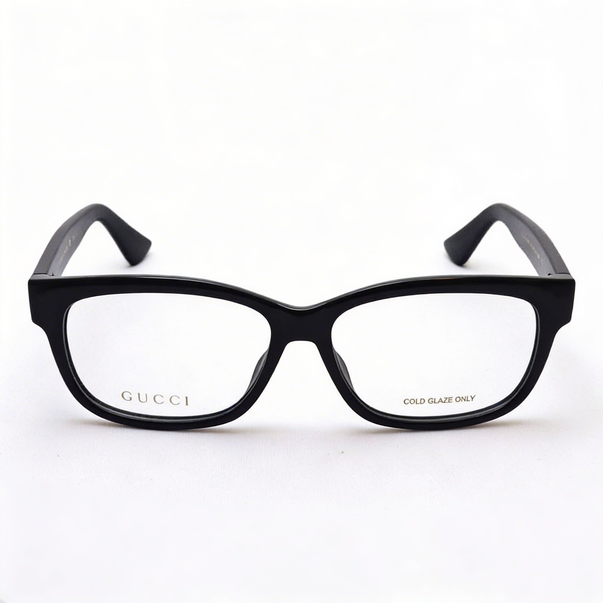 Gucci GG1341O Women's Full Rim Square Plastic Frame Clear Lens Eyeglasses Black Gold-Logo 55mm, Photo 2