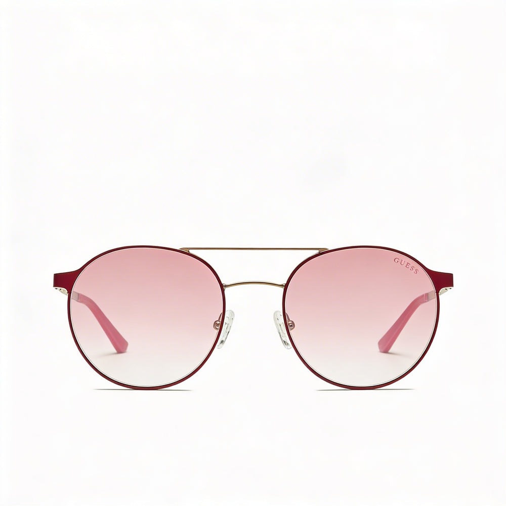Guess GU3023 74U Unisex Pink Bordeaux Mirror Plastic Frame Rose Gold Gradient Non-Polarized UV Protection 135mm
