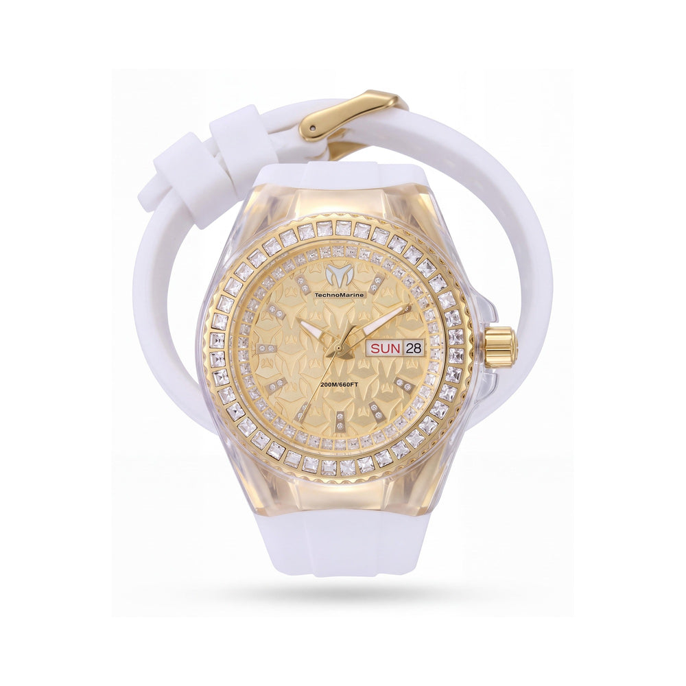 Technomarine Cruise TM-125040 Reloj de Cuarzo Unisex Dorado de Acero Inoxidable con Correa de Silicona 40mm