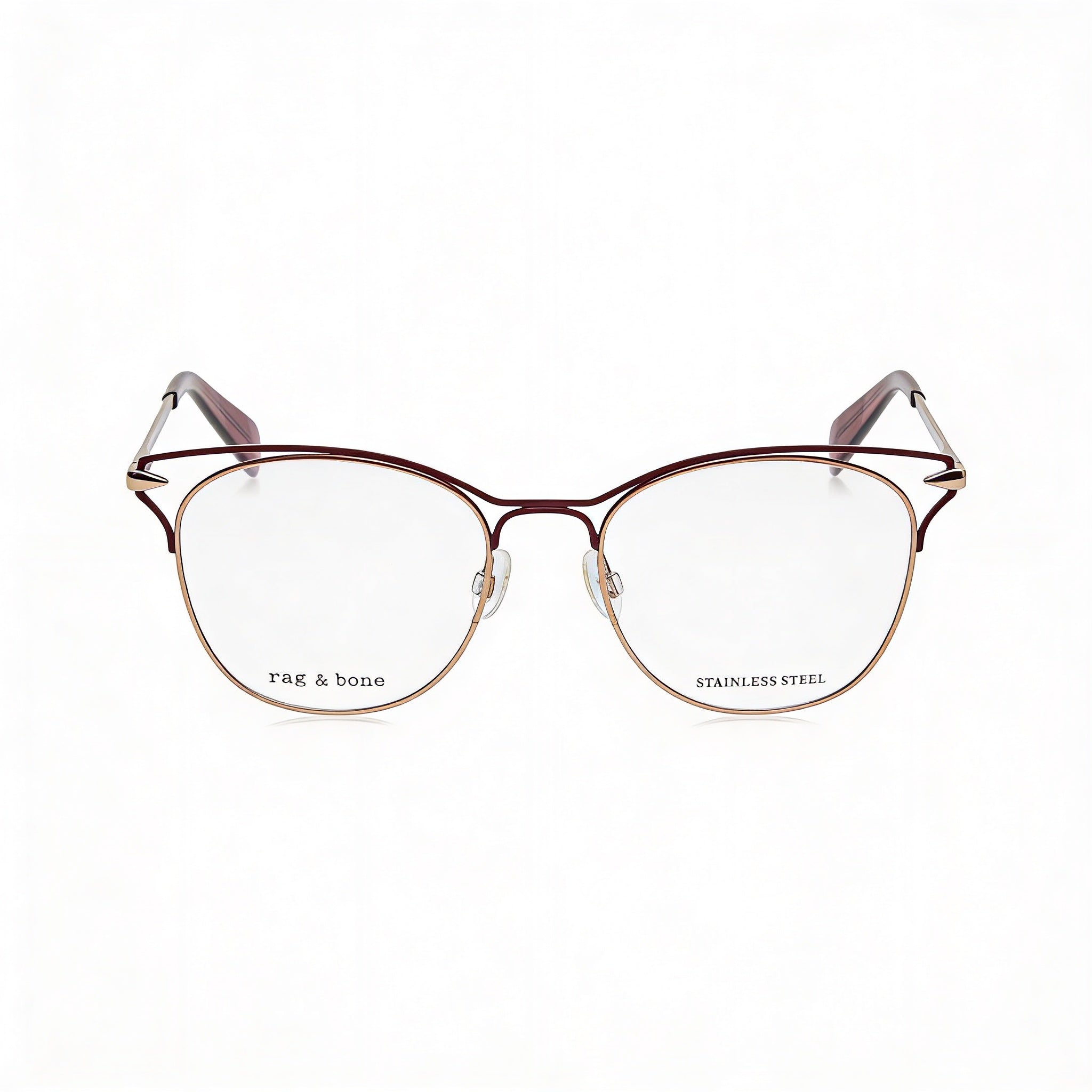 rag & bone Modern Women's Red Gold Alloy Steel Frame Polycarbonate Lenses 51mm, Photo 2