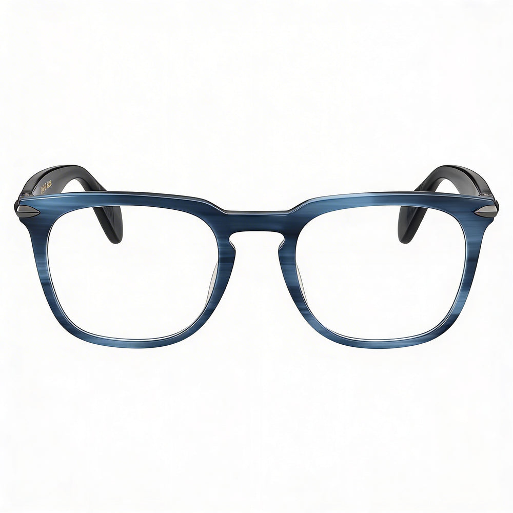 Rag & Bone Rnb 7008 Gafas Unisex de Acetato, Montura Azul Habana y Lentes No-Polarizadas de Policarbonato, 49mm