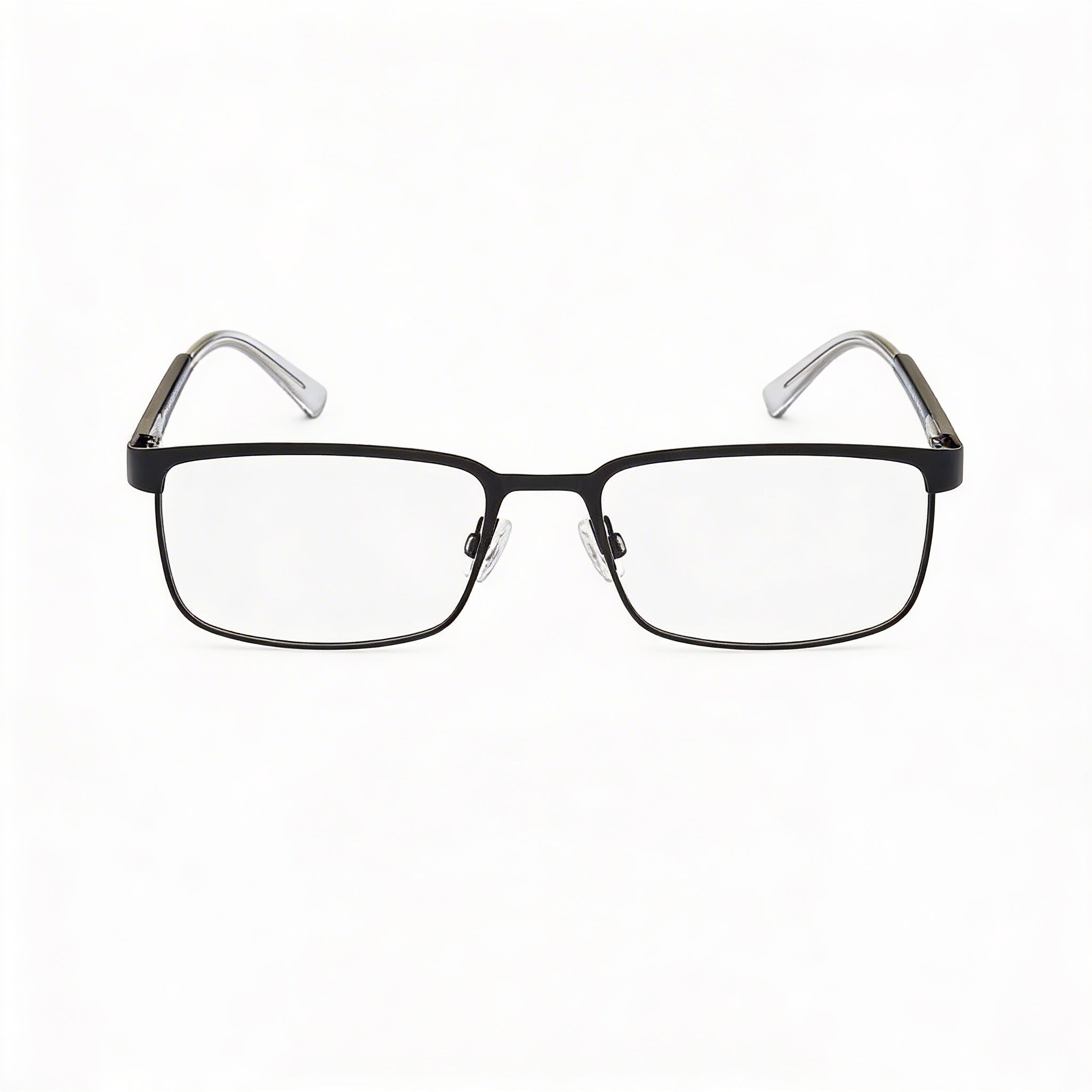 Tommy Hilfiger TH 1235 Gafas Rectangulares de Metal Unisex con Cristales Transparentes, Negro Mate Cristal, 55mm, Photo 2