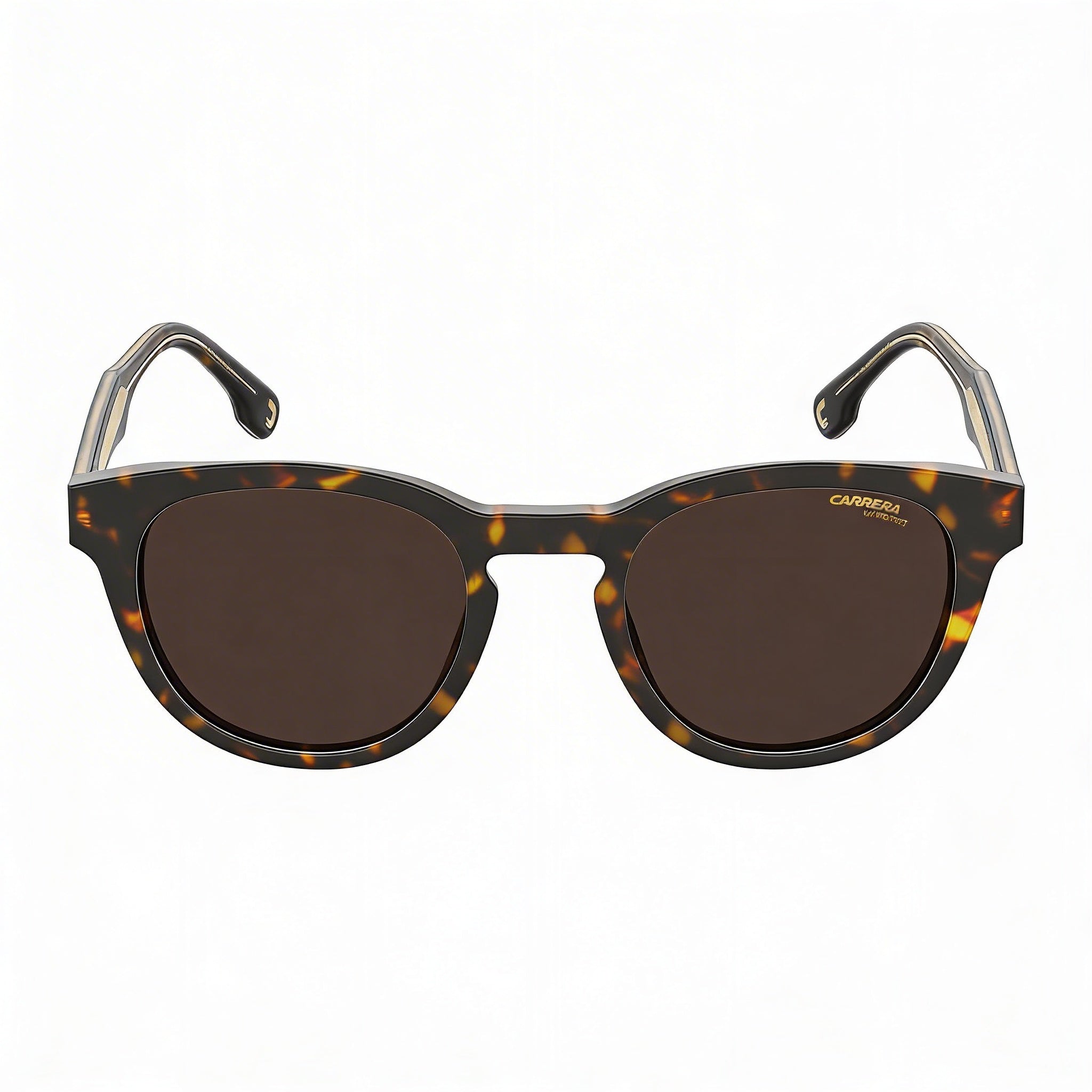 Carrera 252 Men's Plastic Oval Full Rim Sunglasses, Dark Havana Brown Frame, Brown Polycarbonate Lenses 50mm, Photo 1