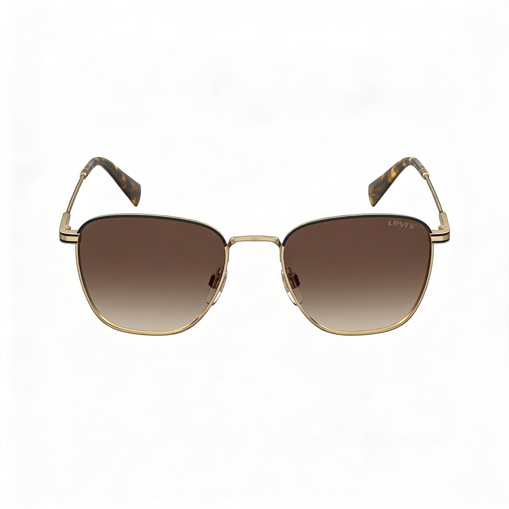 Levi's Lv 1016/S Unisex Rectangular Stainless Steel Gold Brown Gradient Frame Brown Gradient Lenses 52mm UV Protection, Photo 2