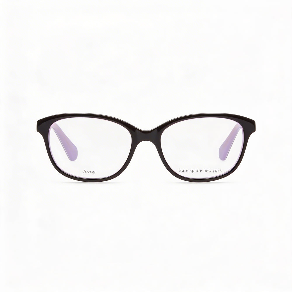 Kate Spade New York Modern Unisex Acetato Negro Brillante Negro Lila Sin Gafas 48mm