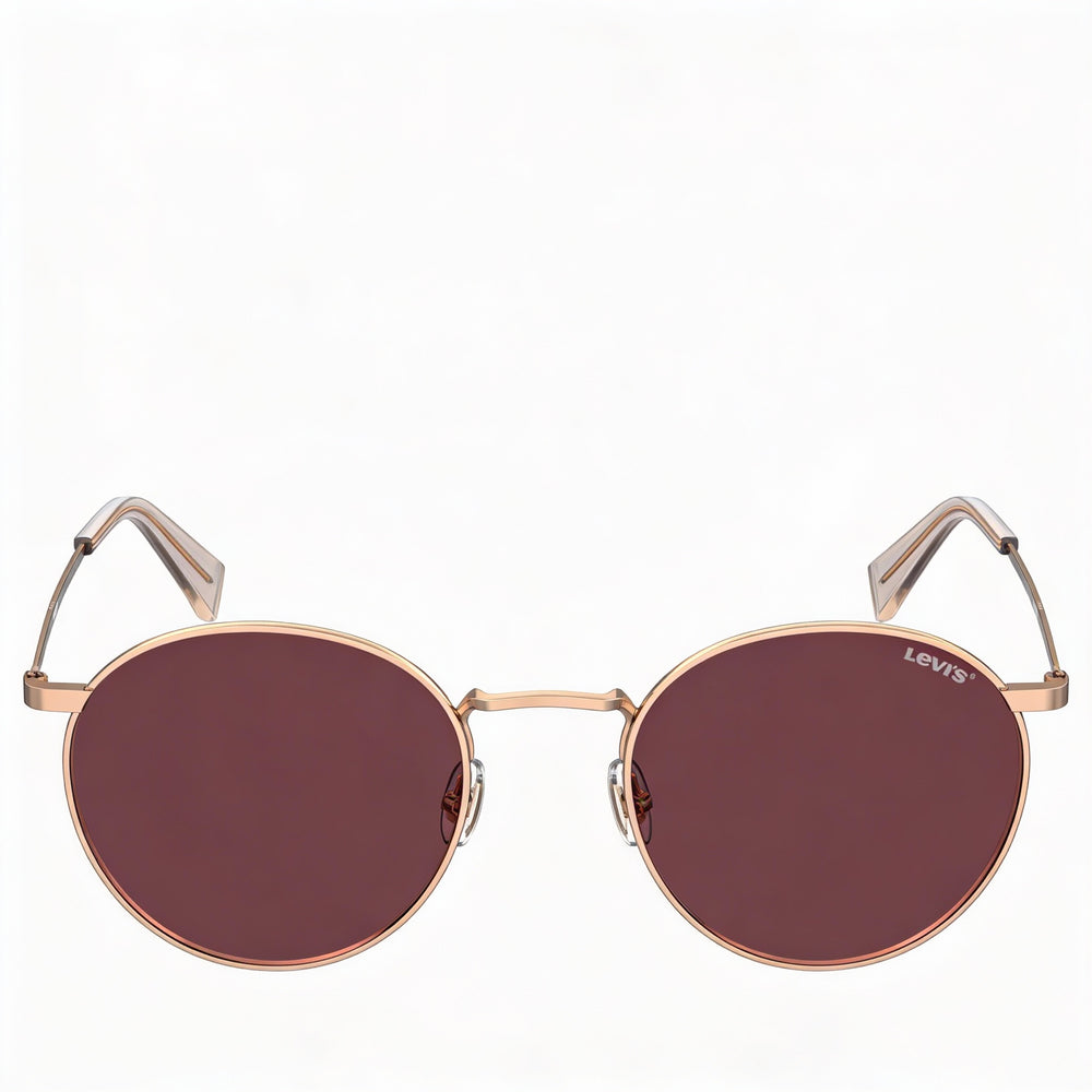 Levi's Casual Men's Gold Copper Metal Frame Pink Lens UV Protection Sunglasses 52mm Lens, 21mm Bridge, 145mm Temple