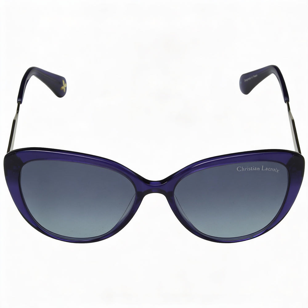 Christian Lacroix Cl Women's Plastic Gradient Sunglasses, Crystal Navy Grey Frame, Grey Lenses