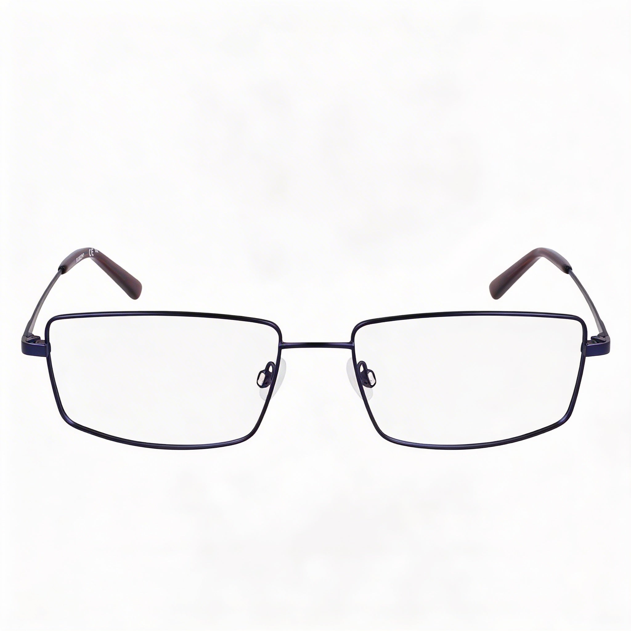 Flexon H6069 Men's Metal Frame Eyeglasses in Matte Navy, Clear Polycarbonate Lenses, 57mm Lens Width, Photo 2