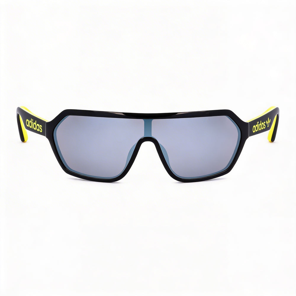 adidas Originals Or0022 Unisex Matte Black Plastic Mask Sunglasses Smoke Mirror UV Protection 131mm