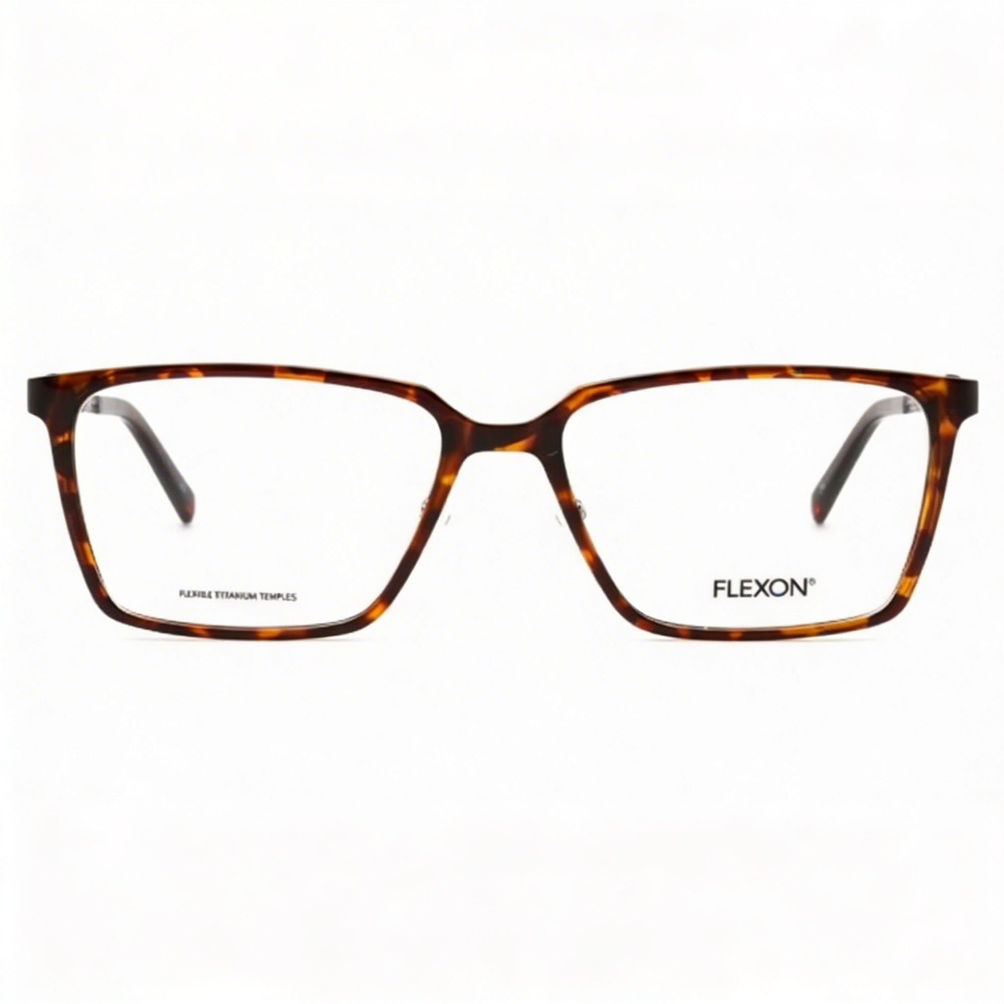 Flexon Unisex EP8010 Eyewear with Dark Tortoise Alloy Steel Frame and Dark Tortoise Lenses 54mm, Photo 1
