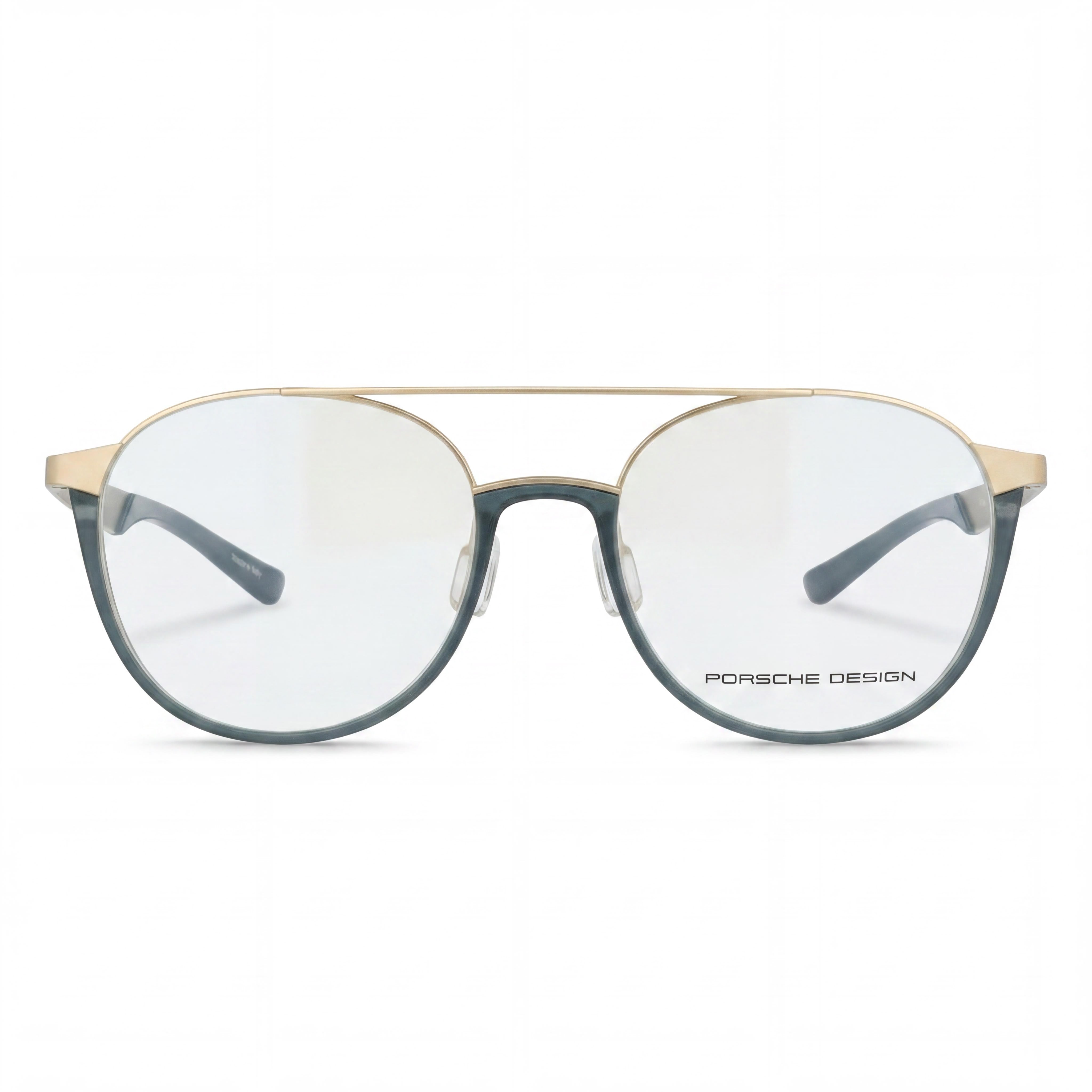 Porsche P8389 Modern Unisex Metal Frame Optical Eyeglasses, Light Gold Blue, Lens 52mm Bridge 18mm Temple 140mm, Photo 2