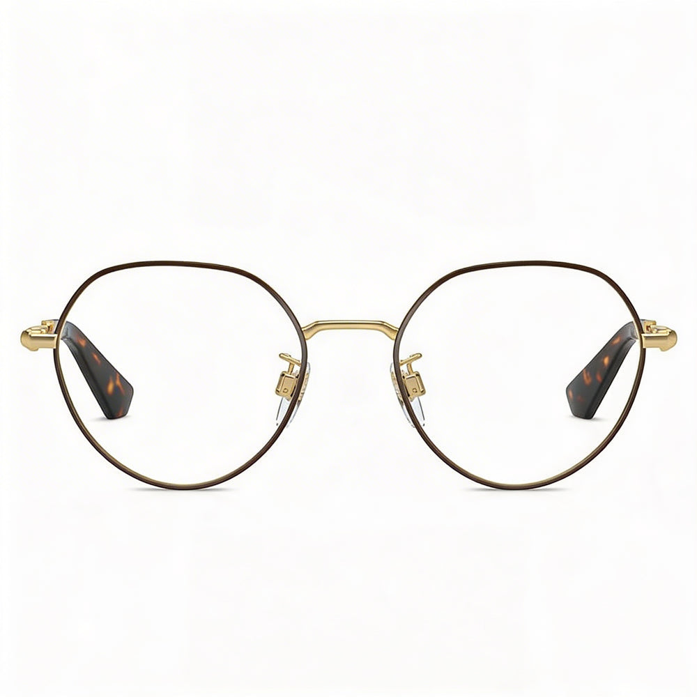 Gafas graduadas BURBERRY BE1388D para hombre, ajuste asiático, montura de metal marrón con bisagras esféricas y patillas grabadas, 51 mm