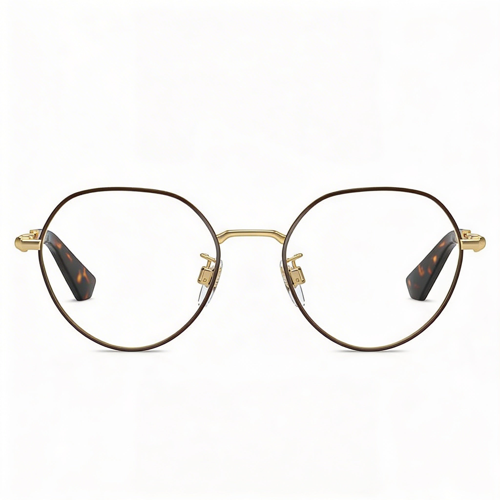 BURBERRY BE1388D Men's Asian Fit Brown Metal Frame Eyeglasses with Spherical Hinges and Engraved Temples 51mm, Photo 1