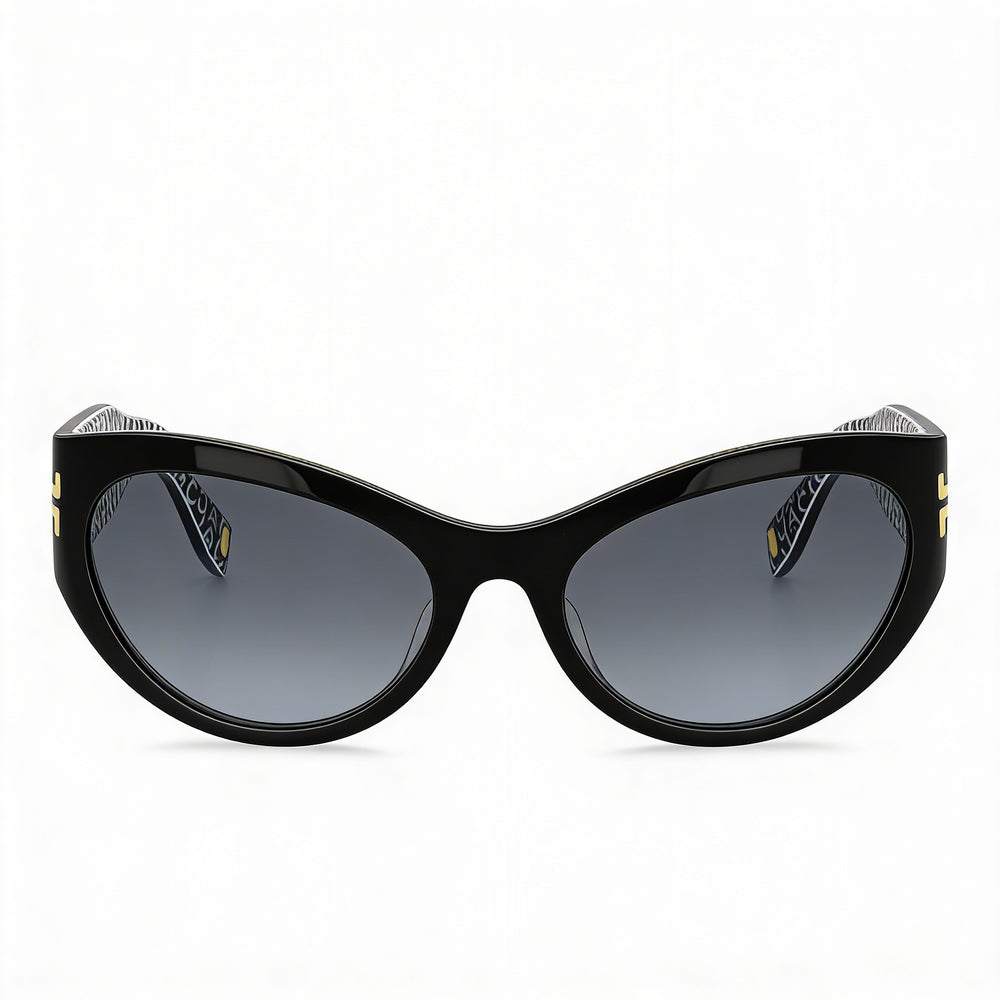 Gafas de sol Marc Jacobs Mj 1087/S para mujer, estilo ojo de gato, de plástico negro y policarbonato, con protección UV, 61 mm