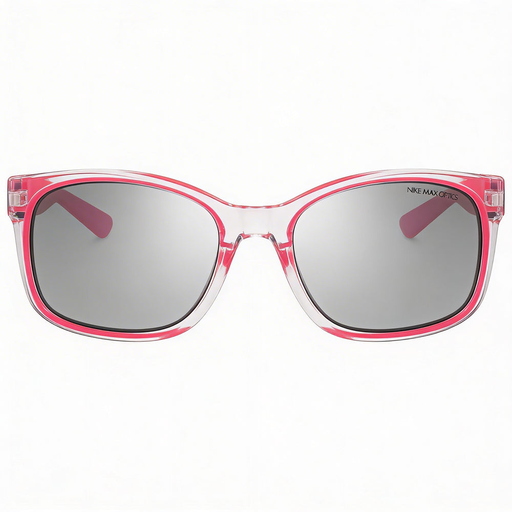 Gafas de sol unisex Nike Spirit Ev0886 - Montura de plástico plateada, lentes plateadas con efecto flash, protección UV, 51 mm