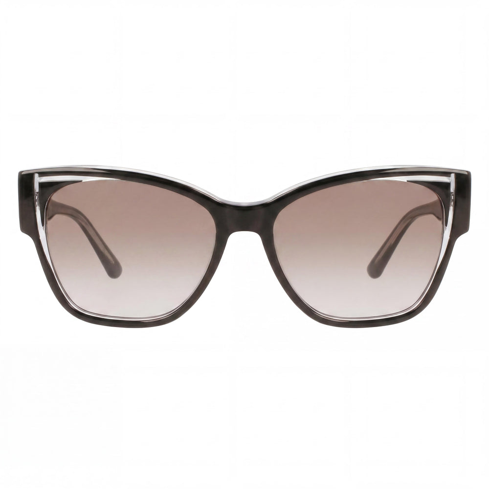 Gafas de sol de acetato KARL LAGERFELD Kl6069s para mujer, montura de cristal negro, lentes ahumadas degradadas no polarizadas, protección UV, talla M de 54 mm