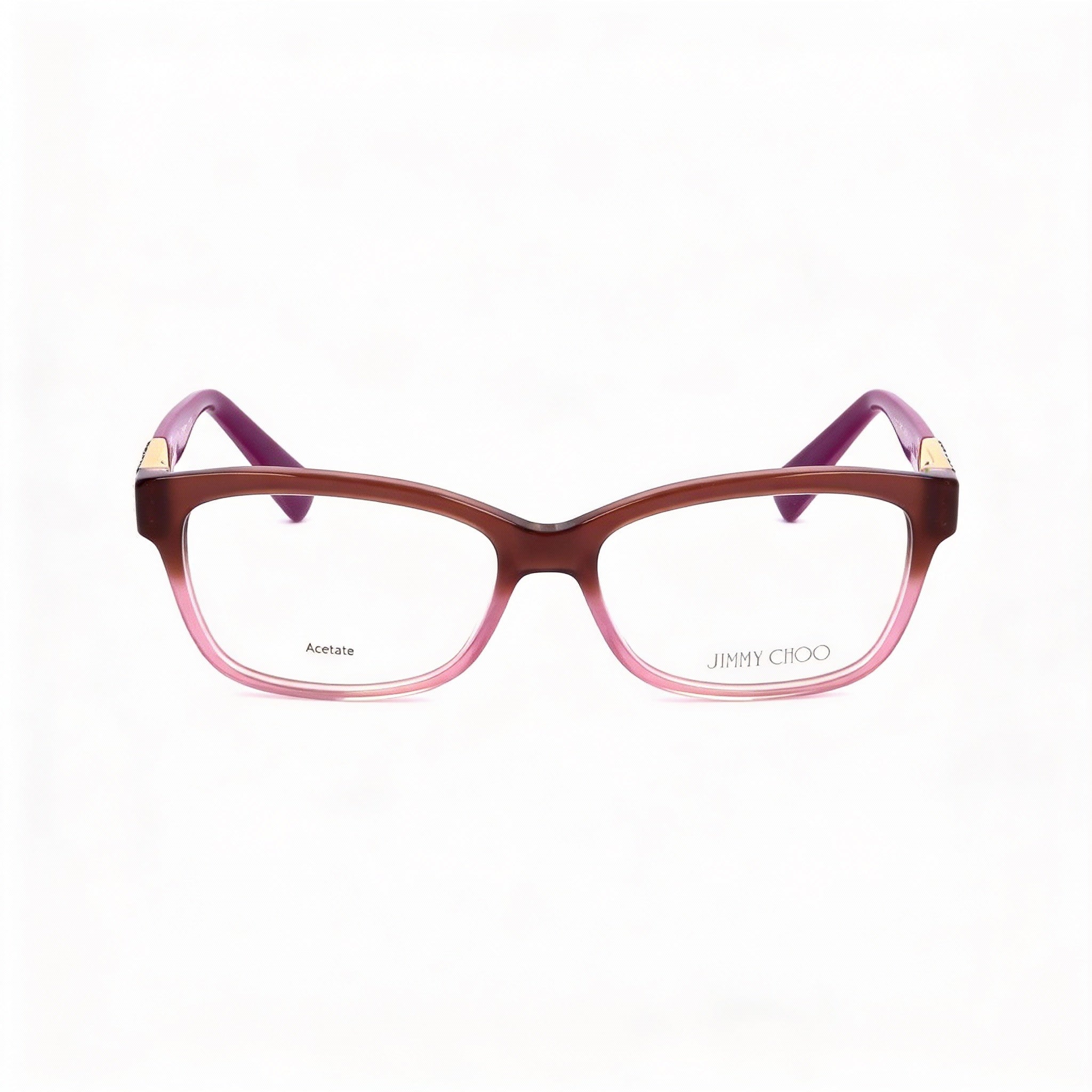 JIMMY CHOO Eyeglasses 110 Women's Brown Pink Plastic Rectangle Frame with Brown Pink Lenses, 53mm, Photo 2