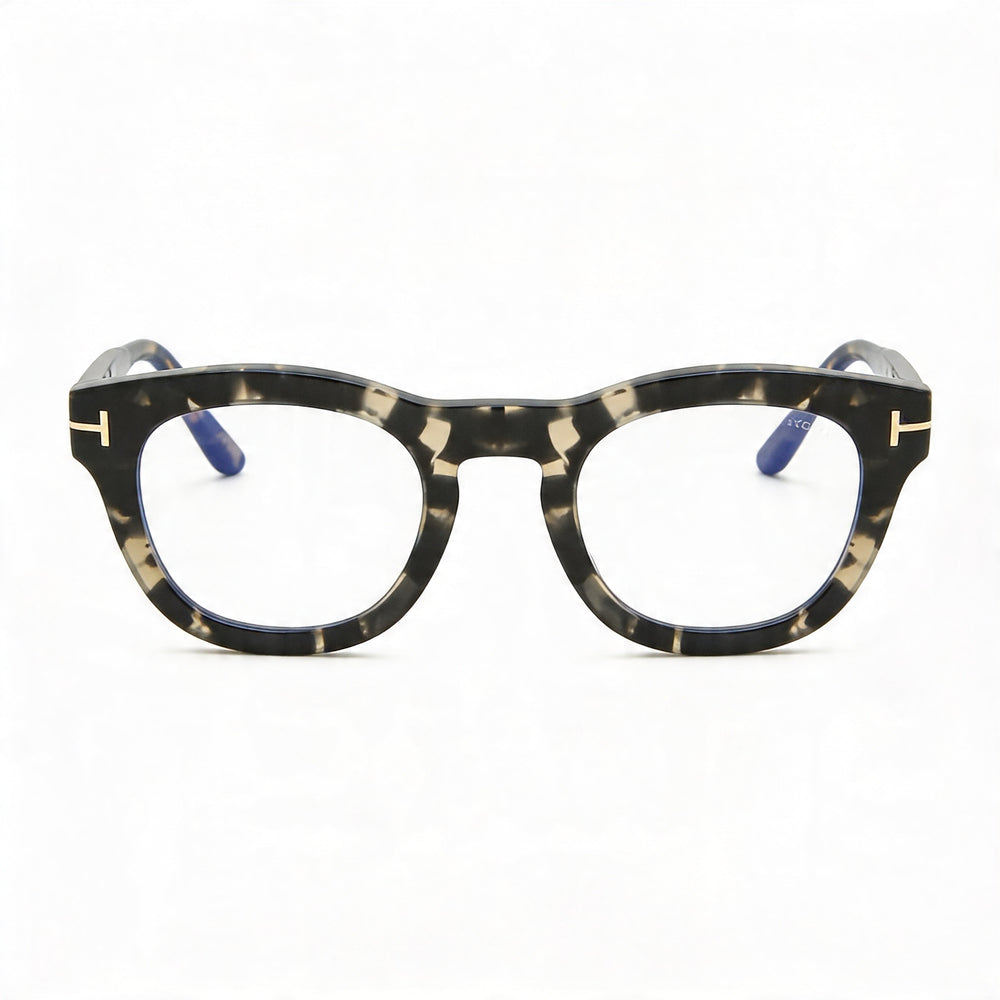 Tom Ford Ft5873-b Men's Blonde Tortoise Oval Full Rim Pantographed Plastic Clear Non- Eyeglasses 49mm