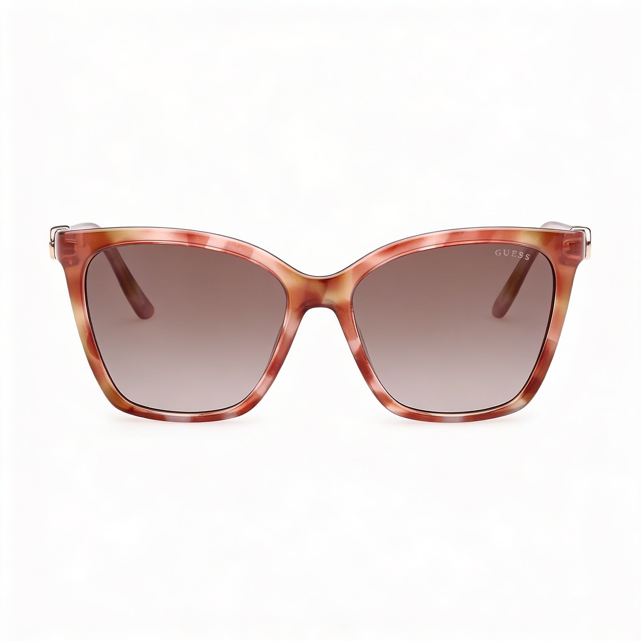 GUESS Contemporary Women's 100% UV Plastic Sunglasses, Light Brown Avana Frame, Gradient Brown Lenses, 56mm, Photo 2