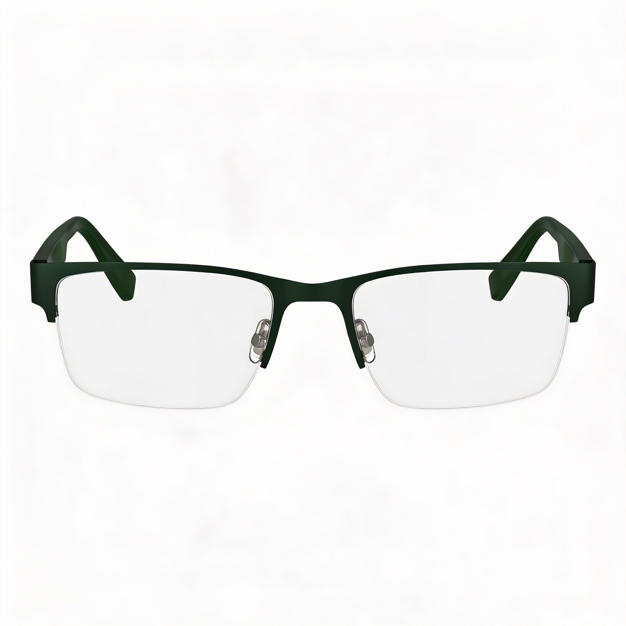 Lacoste Casual Men's Eyeglasses, Matte Green Frame, Transparent Plastic Lenses 54-19-145, Photo 2