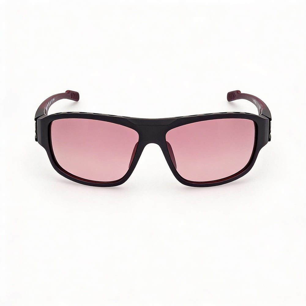 Gafas unisex adidas Sp0045 de plástico en color burdeos, negro mate, con lentes rojo burdeos no polarizadas y protección UV (61-15-130)