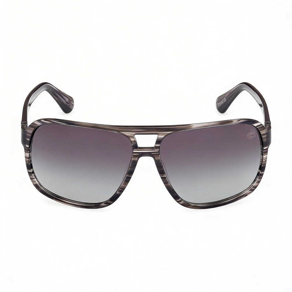 Timberland Modern Men's Shiny Grey Acetate UV 400 Smoke Sunglasses 65mm
