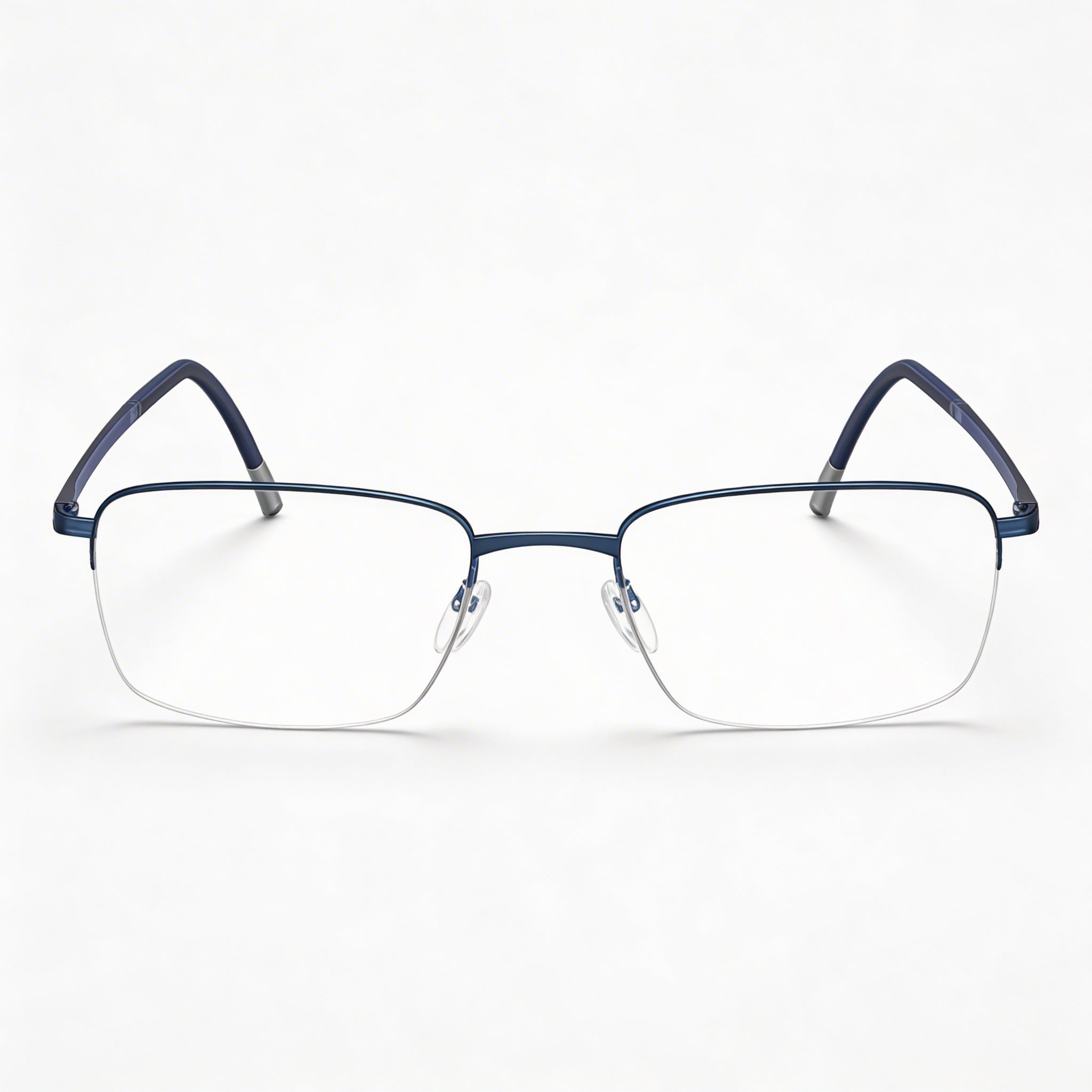 Silhouette ILLUSION NYLOR 5560 Men's Metal Casual Eyeglasses, Satin Blue Frame, Clear Lenses 54-19-145, Photo 1