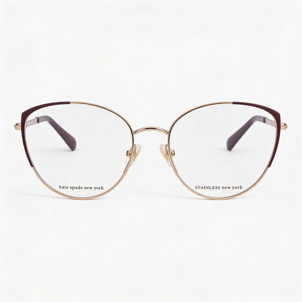 Kate Spade New York Modern Women's Metal Frame Eyeglasses with Polycarbonate Lenses, Rose Gold Red, 52mm