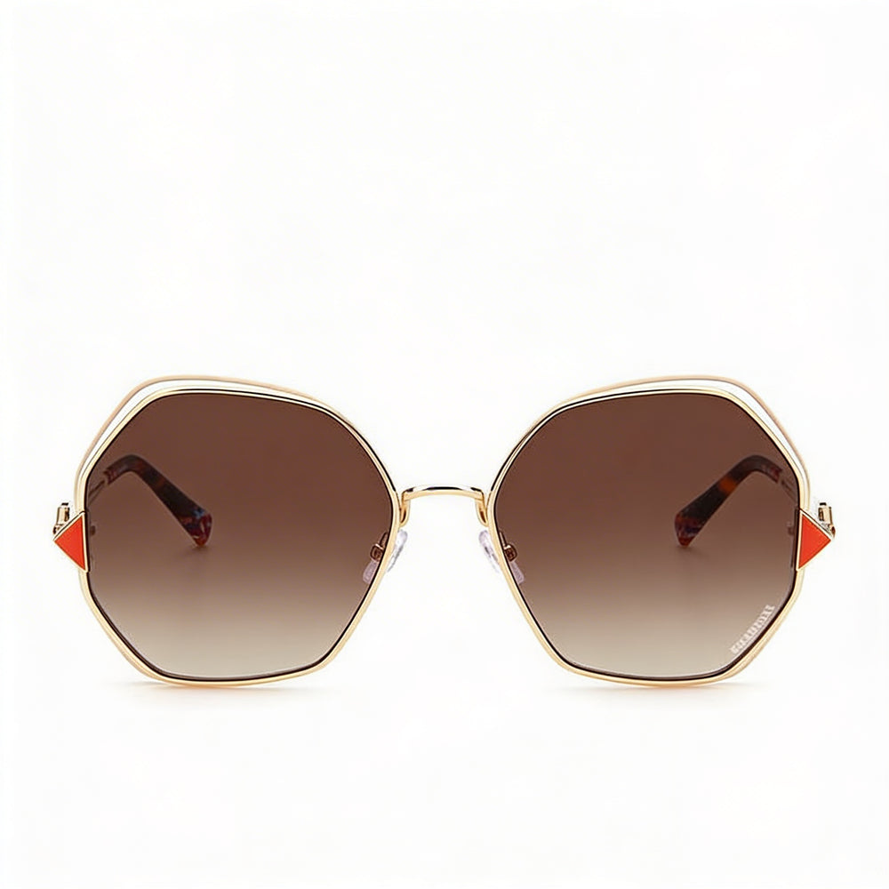 Gafas de sol Missoni Classic de mujer, de protección UV no polarizadas, armazón de aleación de acero dorado y marfil, 59 mm