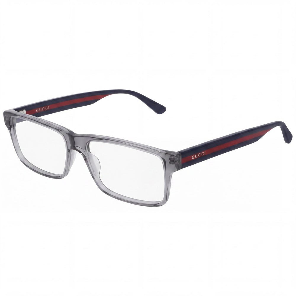 Gucci Web GG0752O Men's Prescription Ready Transparent Grey Blue Acetate Full Rim Eyeglasses 56-16-150