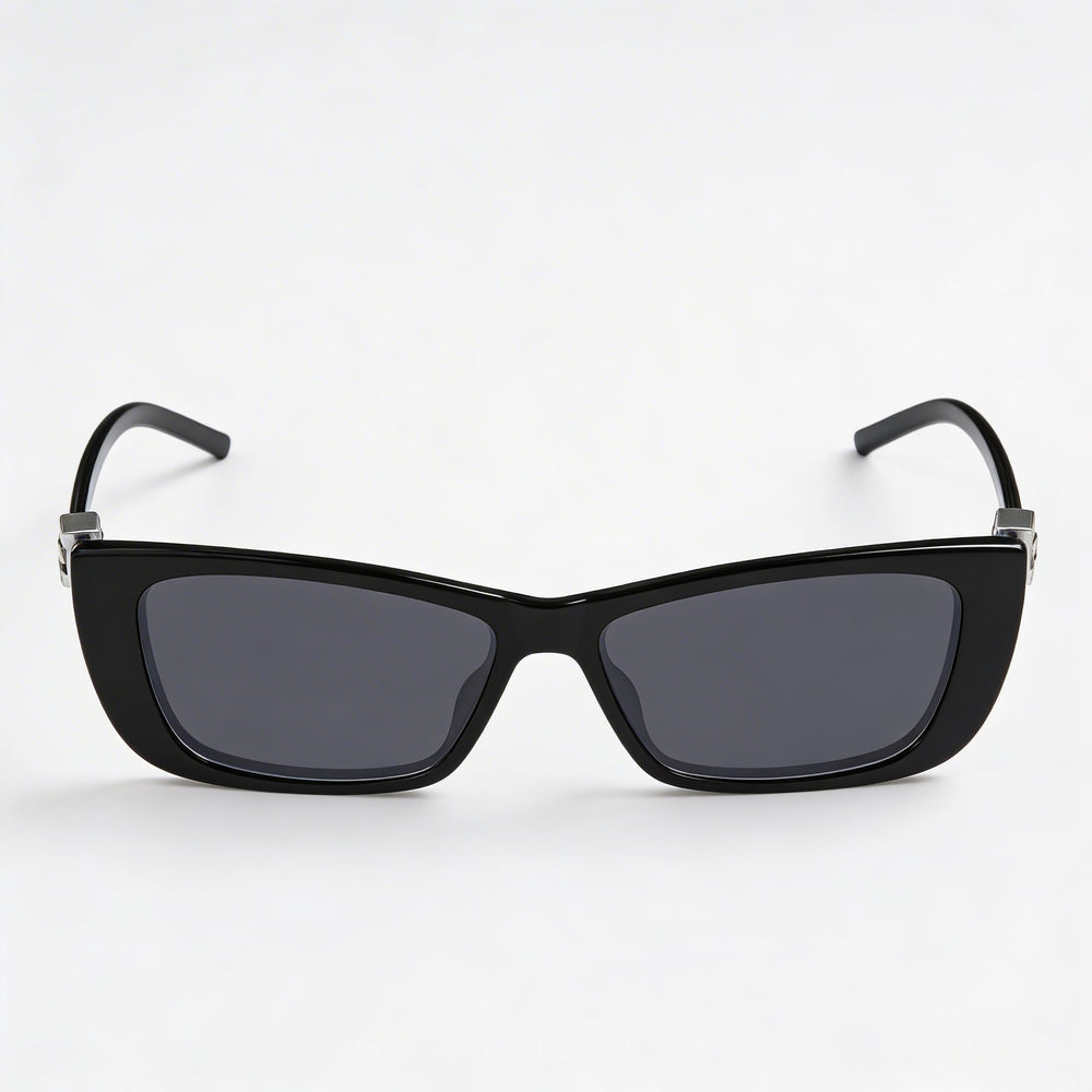 Gafas de sol unisex Gucci Modern rectangulares de acetato con forma de ojo de gato, montura gris negra, protección UV, sin polarizar, 53 mm