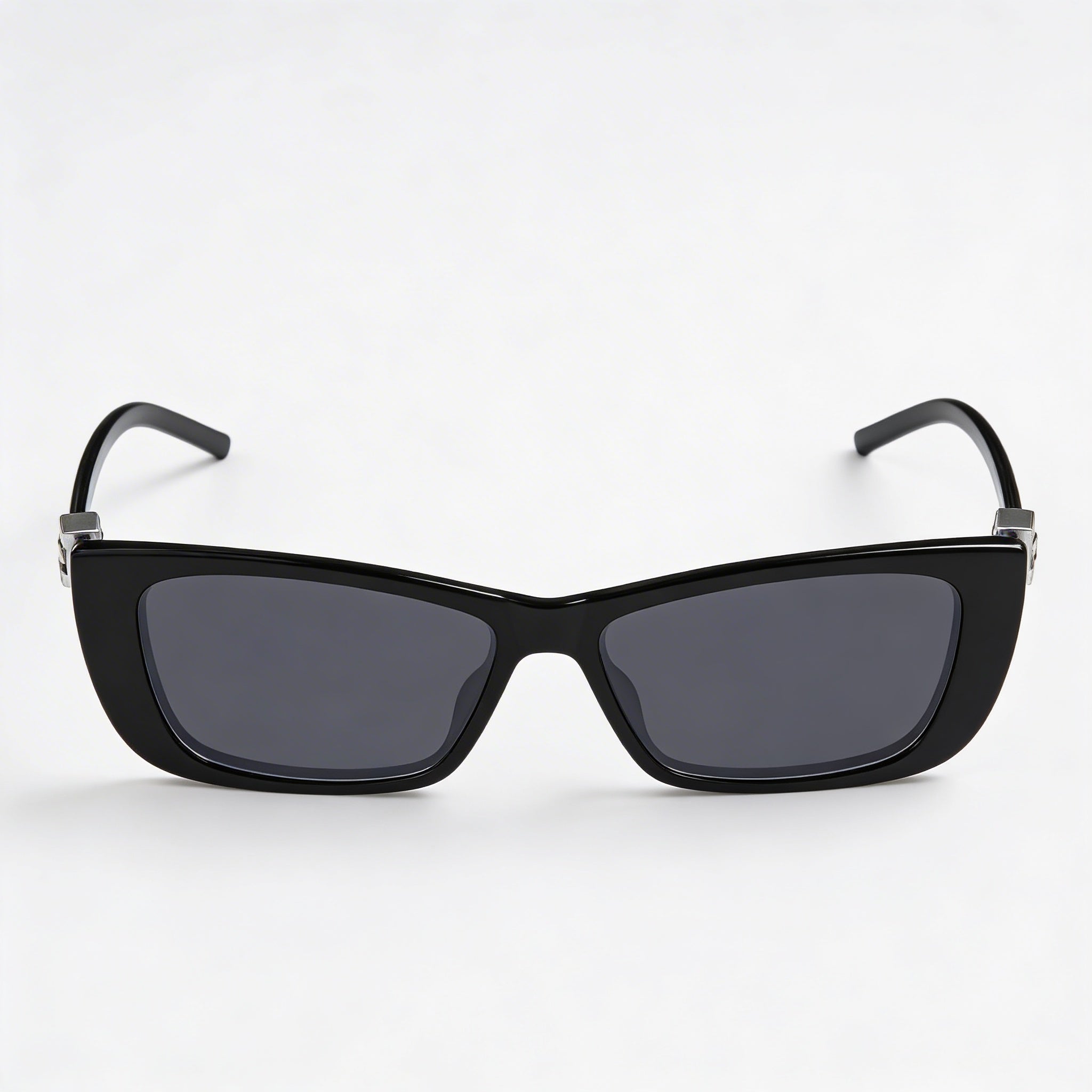 Gucci Modern Unisex Rectangular Cat-Eye Acetate Sunglasses, Black Grey Frame, UV Protection, Non-Polarized, 53mm, Photo 2