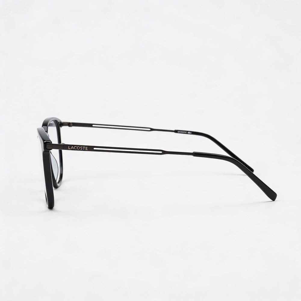 Lacoste Men's Casual Ophthalmic Glasses Black Frame Transparent Plastic Lenses Size 52-19-145