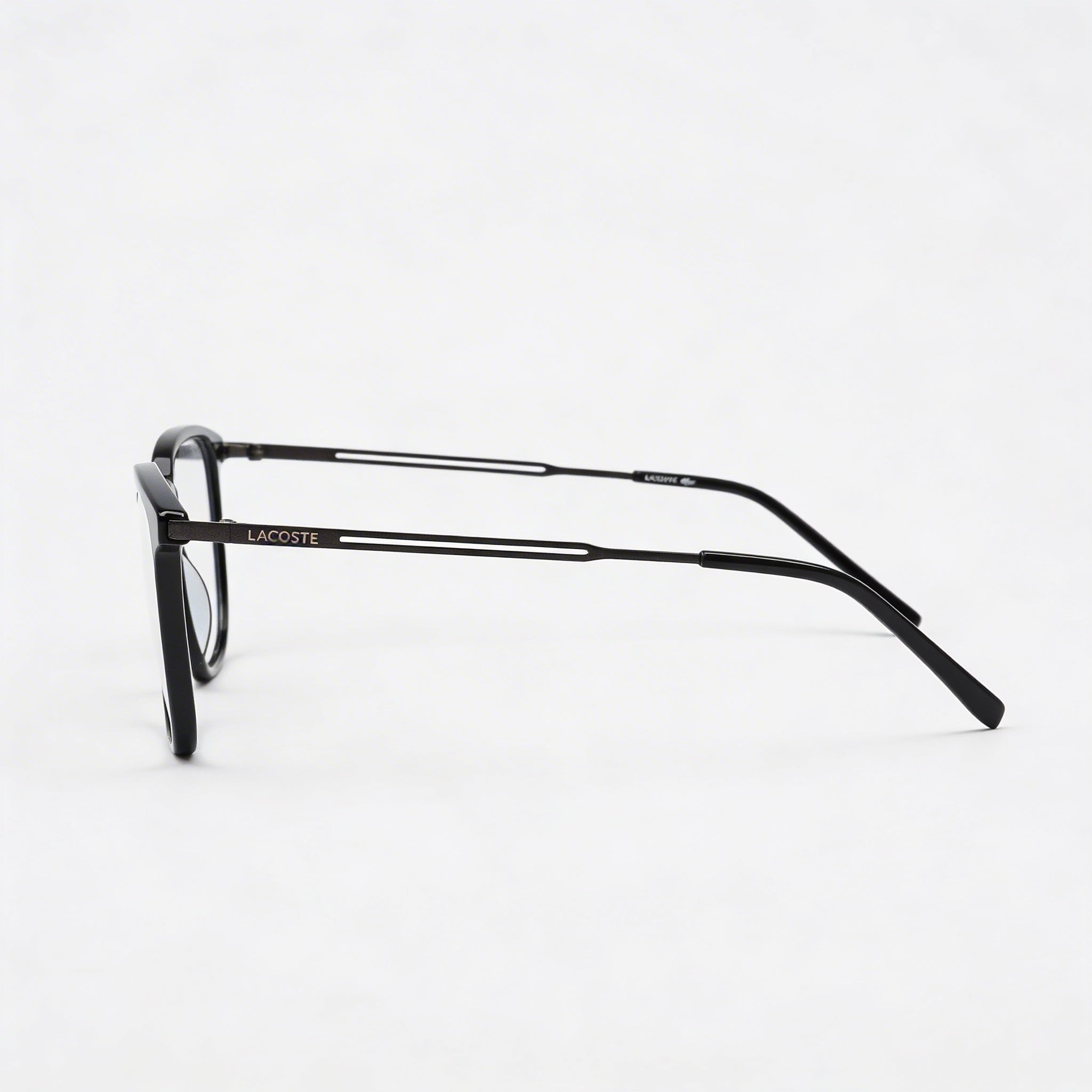 Lacoste Men's Casual Ophthalmic Glasses Black Frame Transparent Plastic Lenses Size 52-19-145, Photo 3