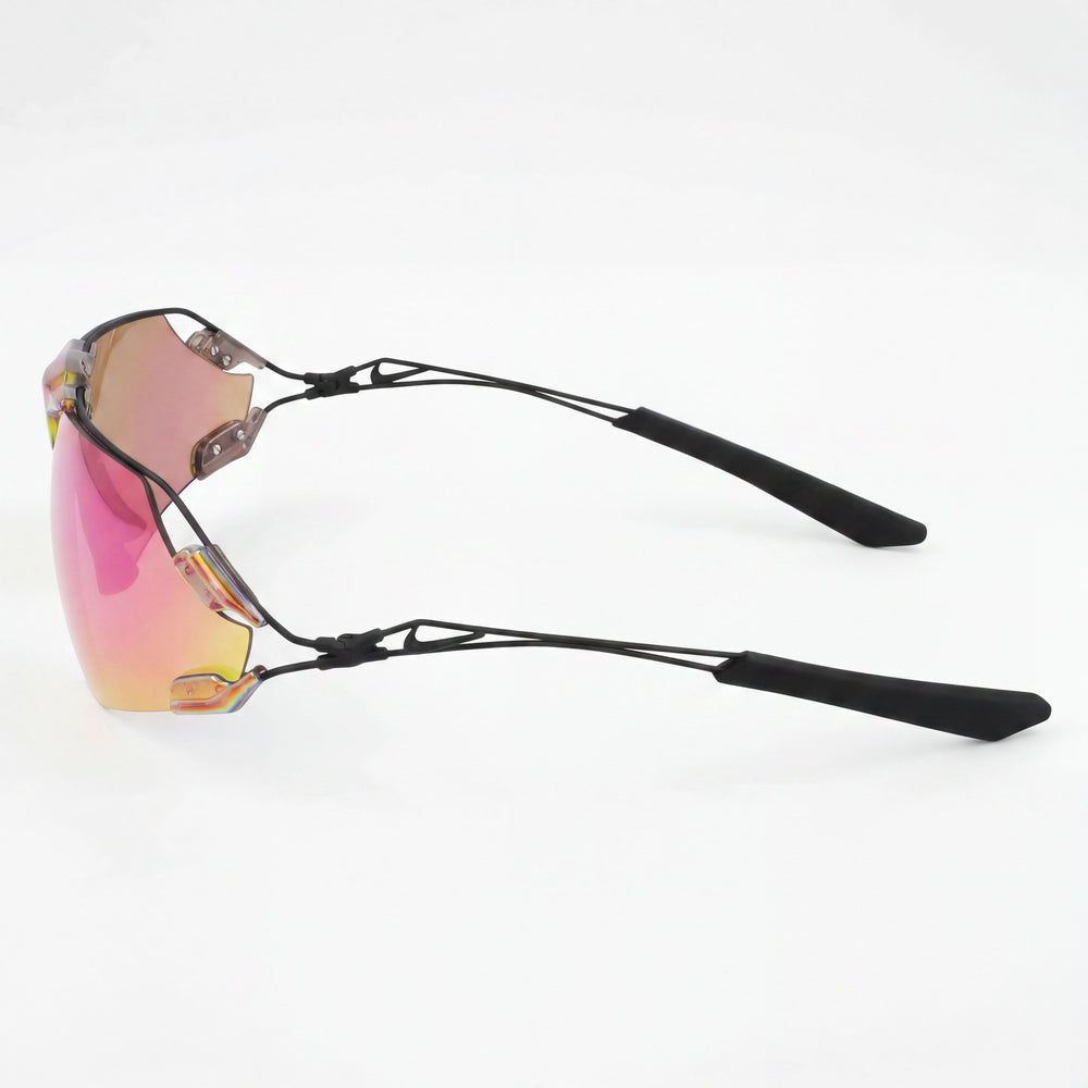Nike Shield Men's Sunglasses with Total Orange Titanium Frame and Road Orange Mirror Lenses UV 400 76mm