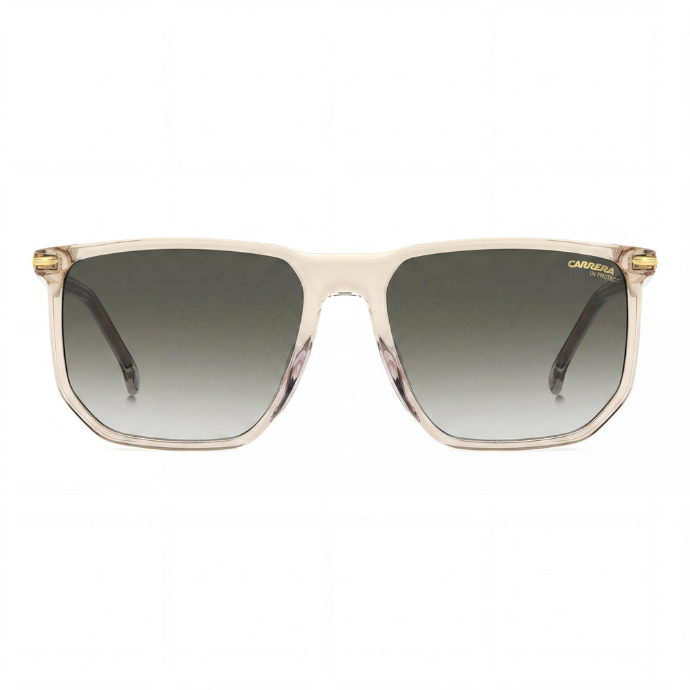 Carrera Casual Unisex Sunglasses featuring Pink Acetate Frame, Green Shaded Lenses, and 100% UV Protection, 58mm