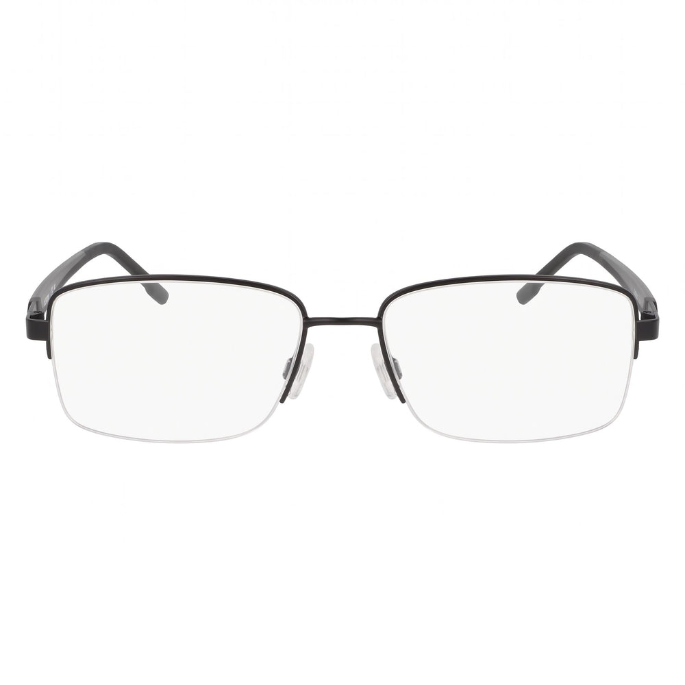 Flexon H6084 Gafas ópticas de metal para mujer, negro mate, ancho de mica 57 mm, ancho de puente 17 mm