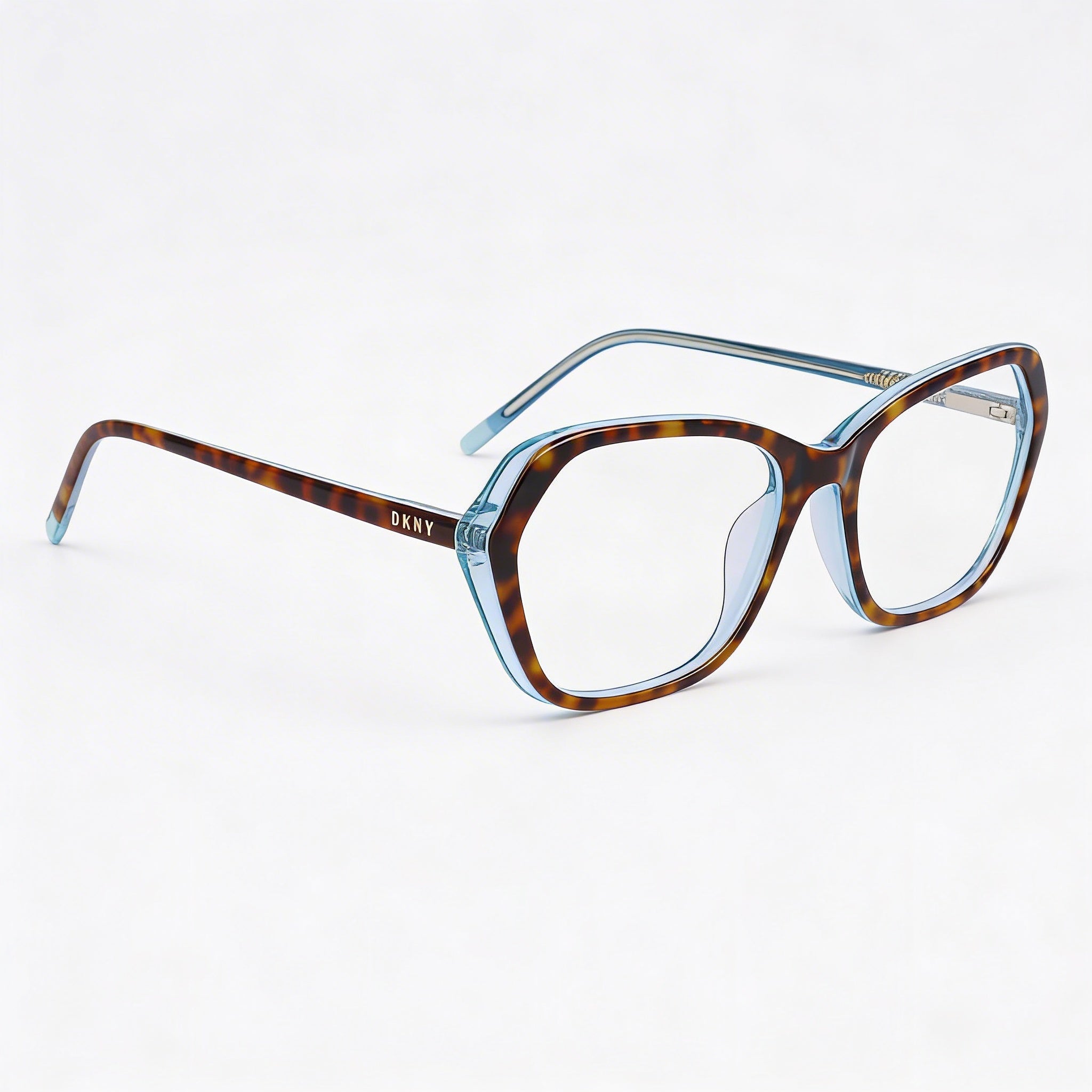 DKNY DK5047 Unisex Metal Frame Eyewear with Polycarbonate Lenses in Tortoise Blue, 52mm, Photo 2
